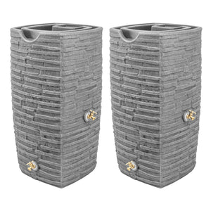 Good Ideas Impressions Riverwalk 50 Gallon Rain Saver, Dark Granite (2 Pack)