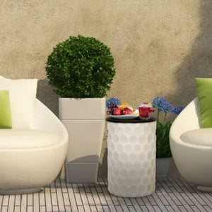 Four Seasons Courtyard Gas Fire Pit with Honeycomb Stone Pattern for Outdoor Use