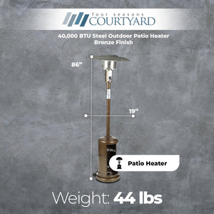 Four Seasons Courtyard 40,000 BTU Steel Outdoor Patio Heater, Bronze Finish - TRAPSKI