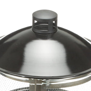 Four Seasons Courtyard Portable Fire Pit, 28" Outdoor Fireplace w/ Sliding Door