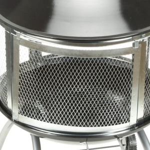 Four Seasons Courtyard Portable Fire Pit, 28" Outdoor Fireplace w/ Sliding Door