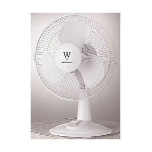 HomePointe Westpointe 12 Inch Table Fan w/ 3 Speed Settings for Home and Office