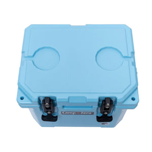 CAMP-ZERO 10 Liter 10.6 Quart Lidded Cooler with 2 Molded In Cup Holders, Sky