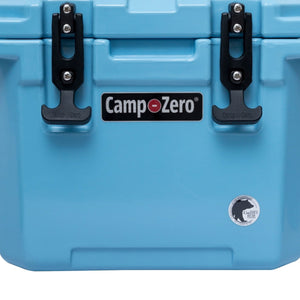 CAMP-ZERO 10 Liter 10.6 Quart Lidded Cooler with 2 Molded In Cup Holders, Sky