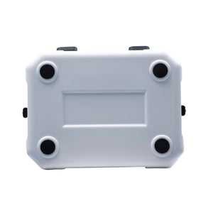 CAMP-ZERO 10 Liter 10.6 Quart Lidded Cooler with 2 Molded In Cup Holders, White