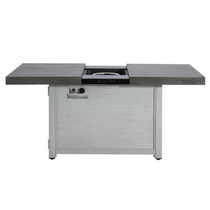 Extendable Rectangle Aluminum Alloy Fire Pit Table, 50,000 BTU