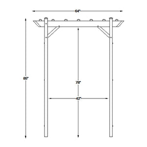 Dura-Trel Providence Arbor 64" x 85" PVC Outdoor Garden Arch Trellis, White