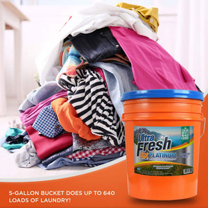 Ultra Fresh 6X Platinum 5 Gal Laundry Detergent, Up to 640 Loads, Mountain Fresh