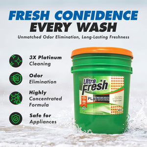 Ultra Fresh 3X Platinum 5 Gal Laundry Detergent, Up to 640 Loads, Original Green