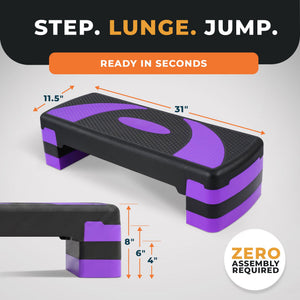 BalanceFrom Fitness Adjustable Workout Aerobic Step Platform Trainer w/Raisers