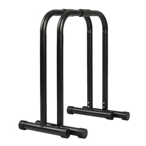 HolaHatha Dip Station Bar with Adjustable Foot and Non Slip Foot Covers, Black - TRAPSKI