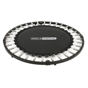 HolaHatha 40" Mini Trampoline Fitness Rebounder with Adjustable Handle, Black