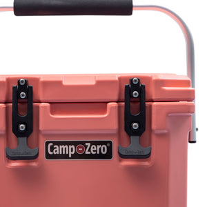 CAMP-ZERO 10 Liter 10.6 Quart Lidded Cooler with 2 Molded In Cup Holders, Coral