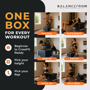 BalanceFrom Fitness 10 Pound Versatile 3 in 1 Plyometric Jumping Exercise Box