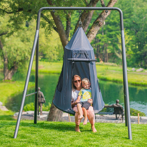 gobaplay Hanging Tent for Round Platform Swing Set with Cover, Grey (Cover Only)