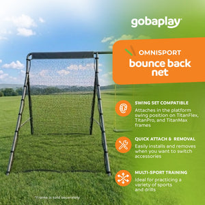 gobaplay Bounce Back Net , 126”x75” Rebounder Attachment, Swingset Not Included