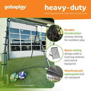 gobaplay Bounce Back Net , 126”x75” Rebounder Attachment, Swingset Not Included