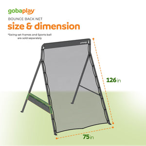 gobaplay Bounce Back Net , 126”x75” Rebounder Attachment, Swingset Not Included