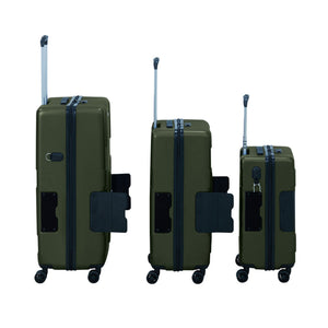 TACH V3.1 3 Piece Set Connectable Hard Shell Spinner Suitcase Luggage Set, Green