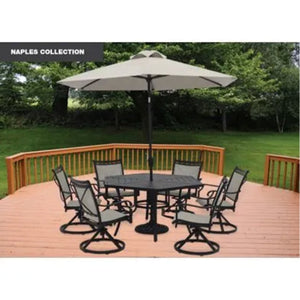 Four Seasons Courtyard 9 Foot Naples Market Patio Umbrella, Natural Fabric Color - TRAPSKI