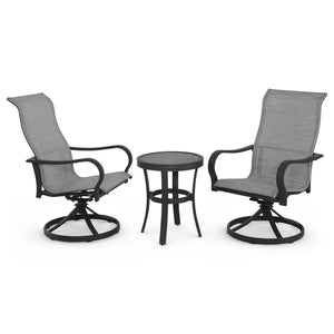 Four Seasons Courtyard Palermo 3 Piece Aluminum Bistro Set with Swivel Rockers
