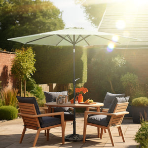 Four Seasons Courtyard 9' Round Polyester Patio Market Umbrella, Seafoam Green