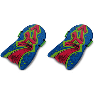 Flexible Flyer Aurora 36 Inch Foam Slider Snow Sled for Kids and Adults (2 Pack)