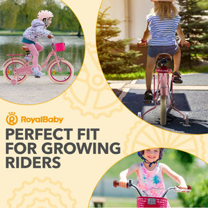 RoyalBaby Amigo Fox Kids Lightweight Bike w/ Training Wheels and Kickstand, Pink