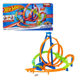 Hot Wheels Track Set with 5 Crash Zones, Motorized Booster, 1 Car, and 2 Loops - TRAPSKI