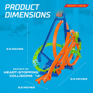 Hot Wheels Track Set with 5 Crash Zones, Motorized Booster, 1 Car, and 2 Loops - TRAPSKI