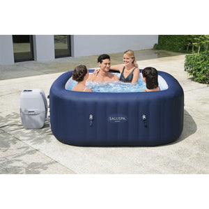 SaluSpa LED Spa Waterfall Accessory w/Bestway AirJet Inflatable Round Hot Tub