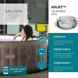Bestway SaluSpa St Moritz Hot Tub with Set of 2 Spa Seat & 2 Headrest Pillows