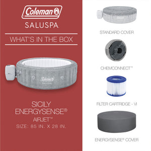 Coleman Saluspa Sicily AirJet Hot Tub & 4 Saluspa Pool/Spa Seat & 2 Pillows