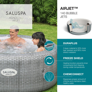 Bestway SaluSpa Milan AirJet Inflatable Hot Tub w/6 SaluSpa Spa Seat & 6 Pillows