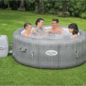 Bestway SaluSpa Honolulu AirJet Hot Tub w/6 Non Slip Pool/Spa Seat & 6 Pillows