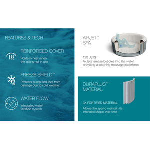 Bestway SaluSpa AirJet Cancun Inflatable Hot Tub with SaluSpa Non Slip Spa Seat