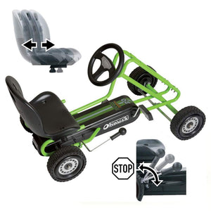 hauck Ergonomic Pedal Ride On Go Kart Toys for Boys and Girls Ages 4 to 8, Green