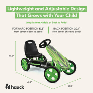 hauck Speedster Pedal Go Kart with Adjustable Bucket Seat for Kids Ages 4 to 8