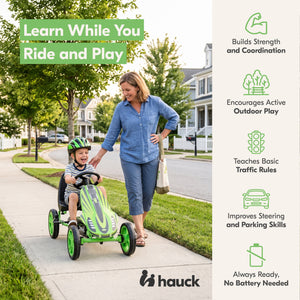 hauck Speedster Pedal Go Kart with Adjustable Bucket Seat for Kids Ages 4 to 8