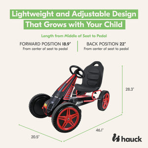 hauck Cyclone Pedal Go Kart with Adjustable Bucket Seat for Kids Ages 4 to 8