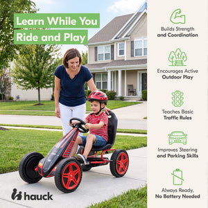hauck Cyclone Pedal Go Kart with Adjustable Bucket Seat for Kids Ages 4 to 8