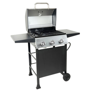 Grill Boss 27,000 BTU 3 Burner Propane Gas Grill w/Wheels, Cover, & Side Shelves