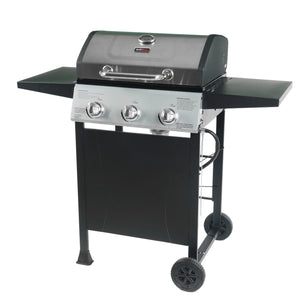 Grill Boss 27,000 BTU 3 Burner Propane Gas Grill w/Wheels, Cover, & Side Shelves