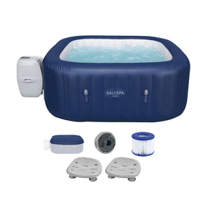 Bestway Hawaii AirJet Inflatable Square Hot Tub with 2 SaluSpa Non-Slip Spa Seat