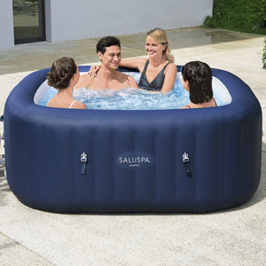 Bestway Hawaii AirJet Inflatable Square Hot Tub with 2 SaluSpa Non-Slip Spa Seat