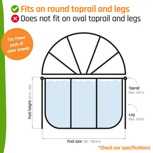 EXIT Toys 12 Foot Round Multifunctional Cover Dome Enclosure for Outdoor Pools - TRAPSKI