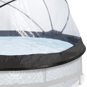EXIT Toys 12 Foot Round Multifunctional Cover Dome Enclosure for Outdoor Pools - TRAPSKI
