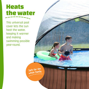 EXIT Toys 12 Foot Round Multifunctional Cover Dome Enclosure for Outdoor Pools - TRAPSKI