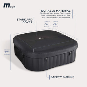 MSpa Square Inflatable 4 to 6 Person Bubble Spa w/Energy Efficient Cover, Tekapo