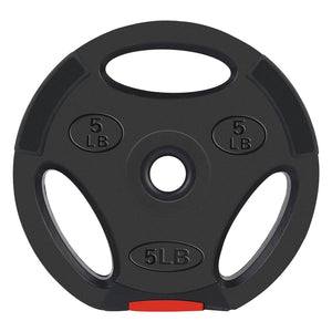 Signature Fitness Standard 5 Pound Coded Olympic Weight Plate, Black (Set of 2)